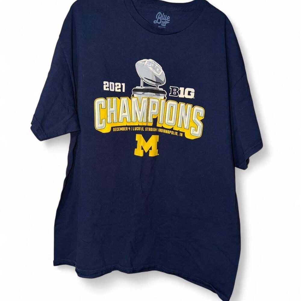 Blue 84 Michigan Wolverines 2021 Big Ten Champions T-Shirt